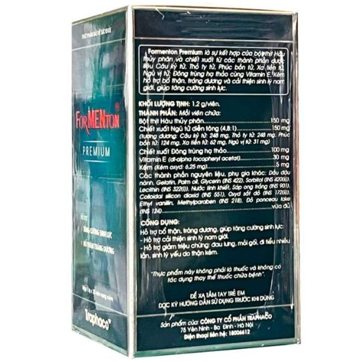 Traphaco - ForMENton Premium - Men's Vitality and Kidney Support Supplement Hỗ Trợ Sinh Lý Nam (30 Capsules)