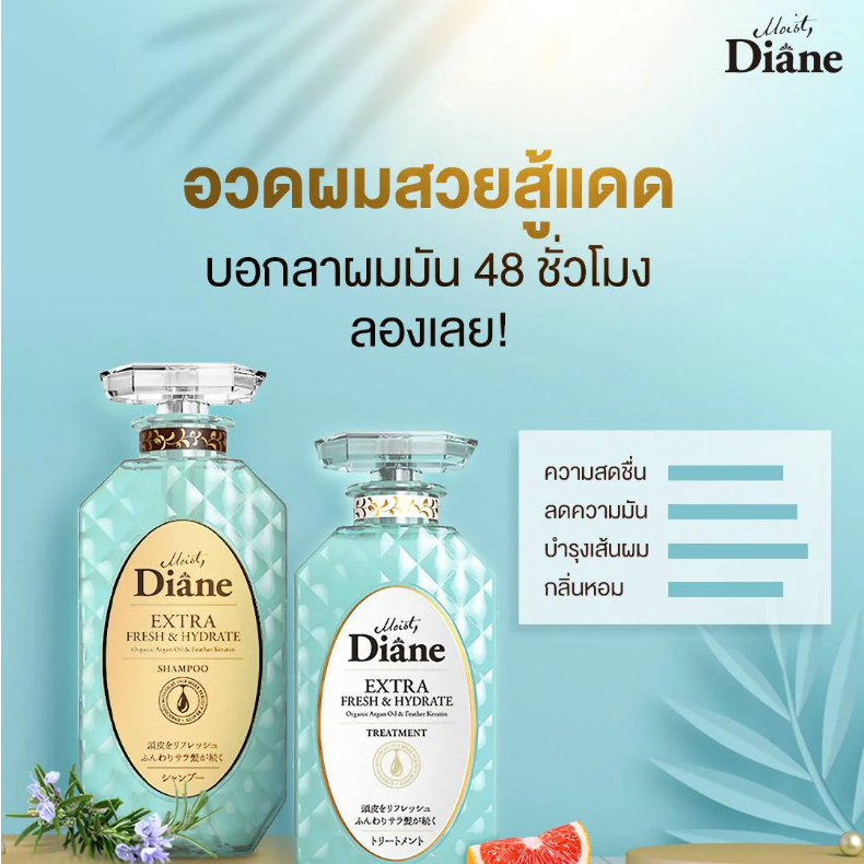 Moist Diane - Extra Fresh & Hydrate Treatment with Organic Argan Oil & Feather Keratin 450ml.
