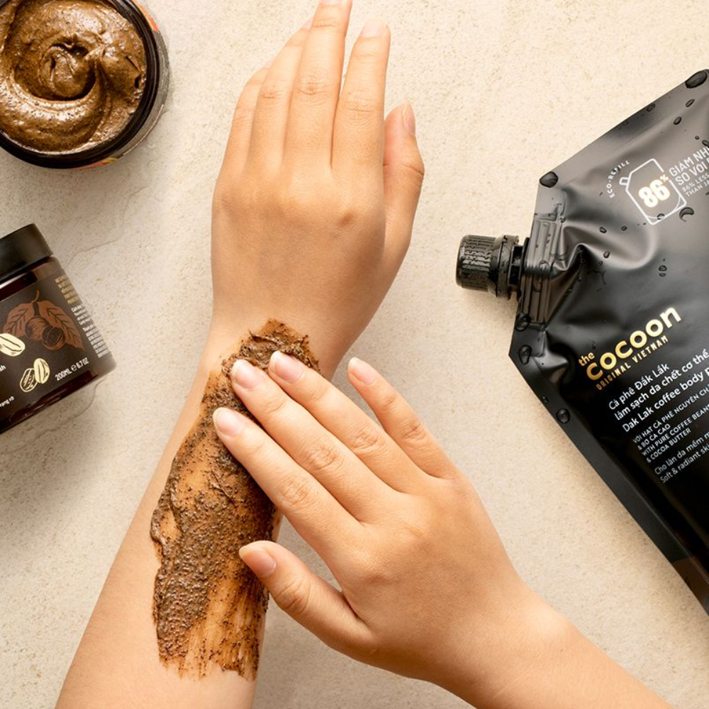 Cocoon Vietnam - Dak Lak Coffee Body Polish (Cà Phê Đắk Lắk Làm Sạch Da Chết Cơ Thể) with Pure Coffee Beans & Cocoa Butter Refill 200ml.