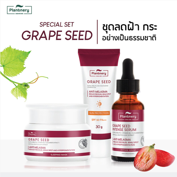 Plantnery - Grape Seed Sunscreen Cream SPF50/PA+++ 30g.