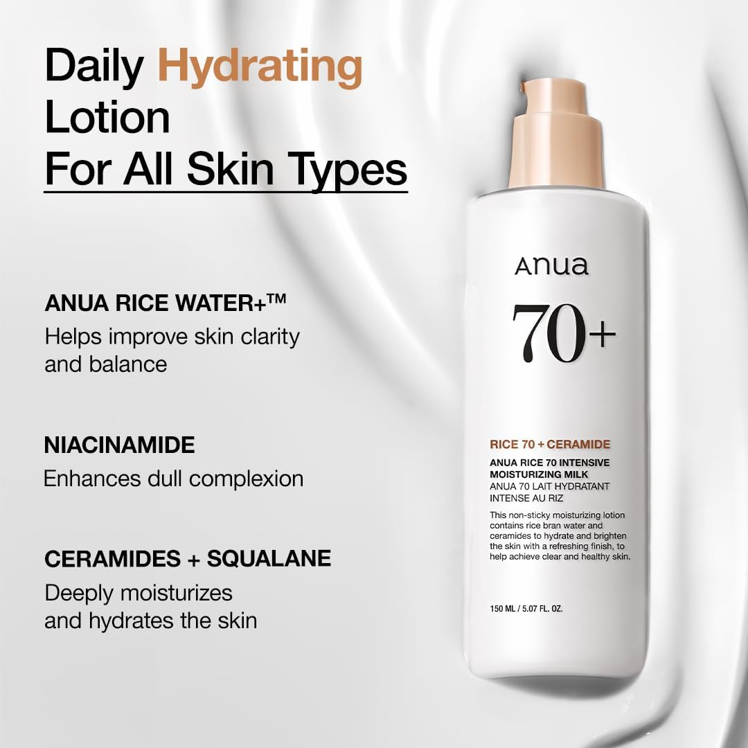 Anua - Rice 70 Intensive Moisturizing Milk 150ml.