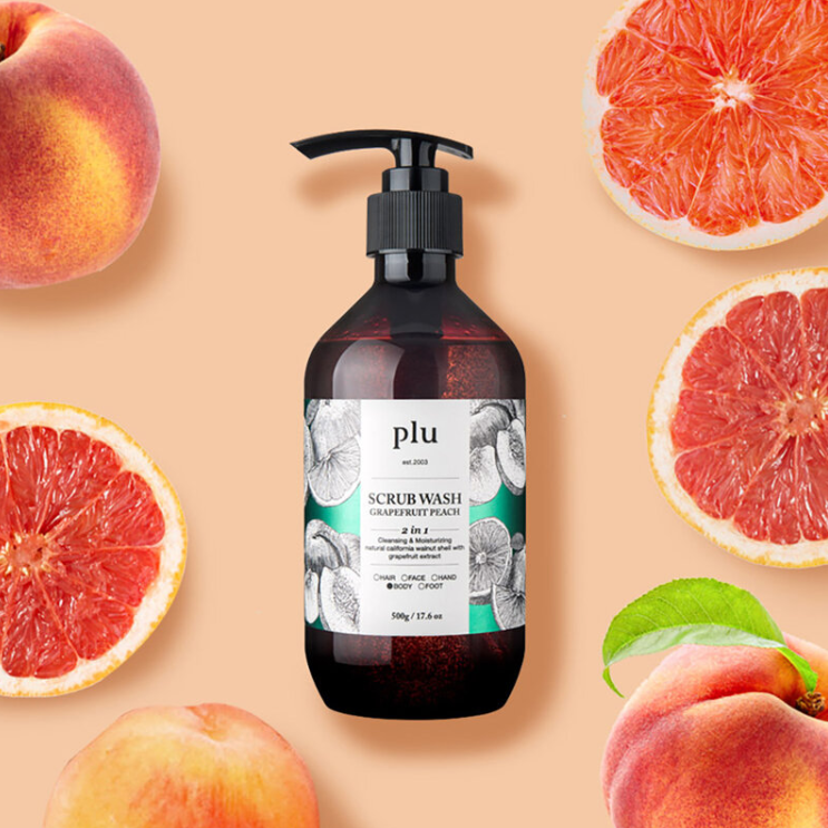 Plu - Scrub Wash Grapefruit Peach 500g.