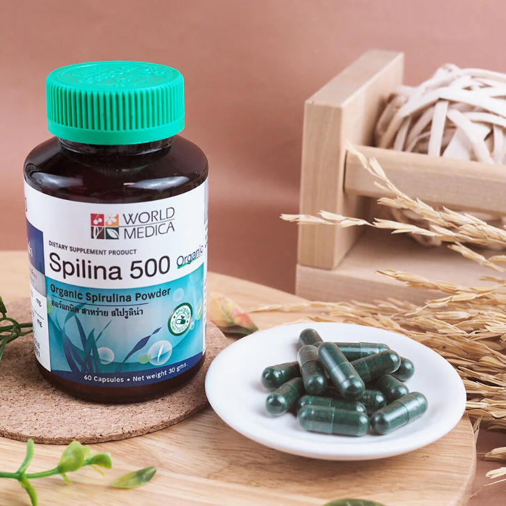 Khaolaor - Spilina 500 Organic Spirulina Powder 60 Capsules