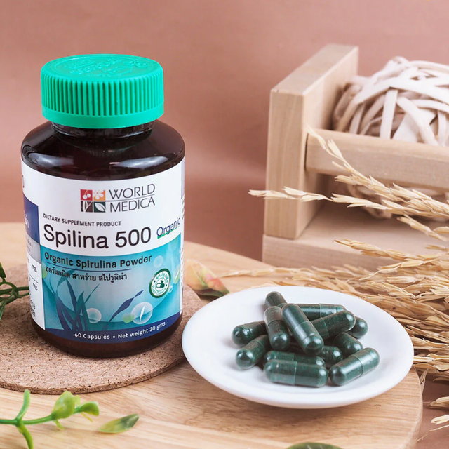Khaolaor - Spilina 500 Organic Spirulina Powder 60 Capsules