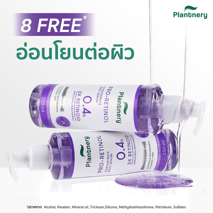 Plantnery - Pro-Retinol Concentrate Body Serum 0.4% 3x Retinol with Bakuciol and Niadinamide 250ml.