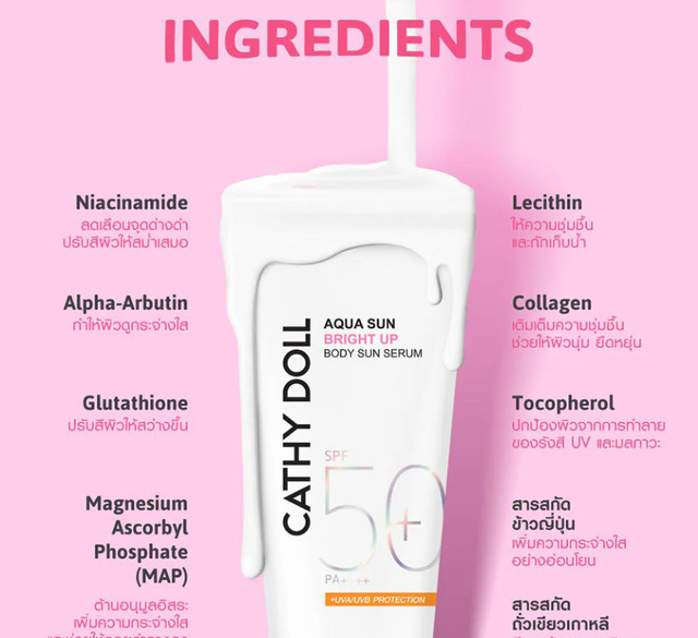 Cathy Doll - Aqua Sun Bright Up Body Sun Serum SPF50+ PA++++ 140ml.