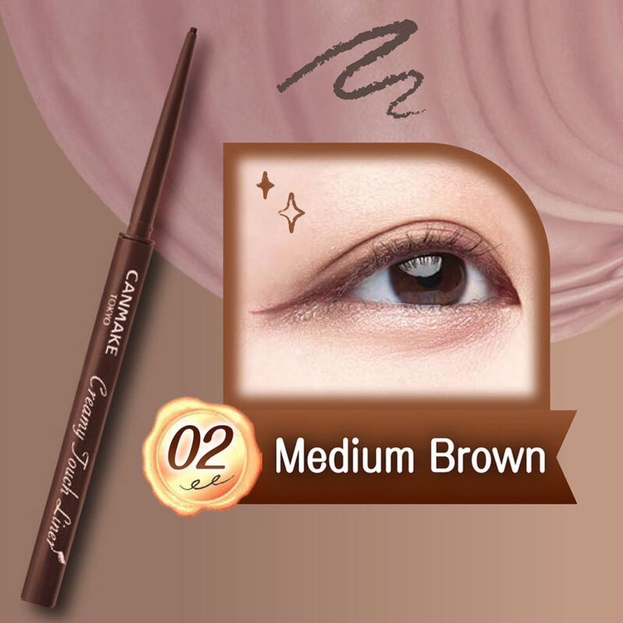 Canmake - Creamy Touch Liner #02 Medium Brown 0.10g.