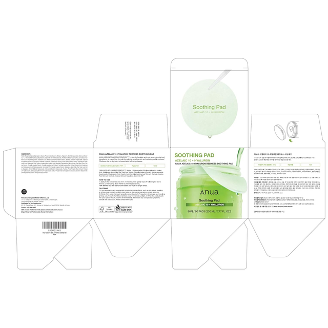Anua - Azelaic 10 Hyaluron Redness Soothing Pad (90 Pads)