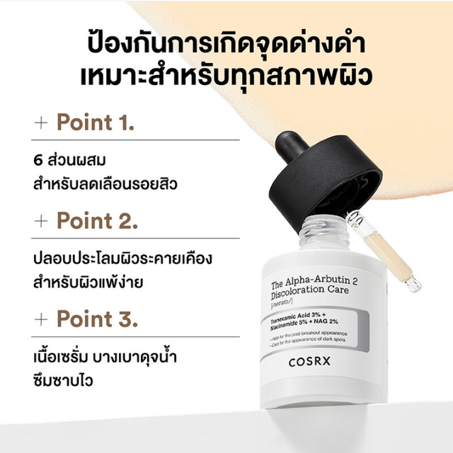 COSRX - The Alpha-Arbutin 2 Discoloration Care Serum with Tranexamic Acid 3% + Niacinamide 5% + NAG 2% 50g.