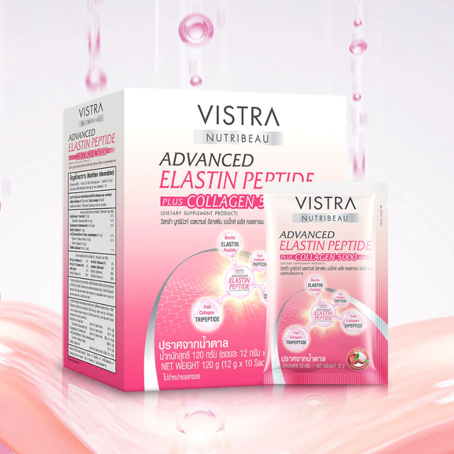 Vistra - Nutribeau Advanced Elastin Peptide Plus Collagen 12g. (10 Sachets)