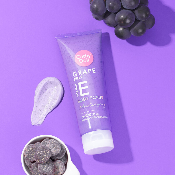 Cathy Doll - Grape Jelly Vitamin E Body Scrub Moisturizing 320g.
