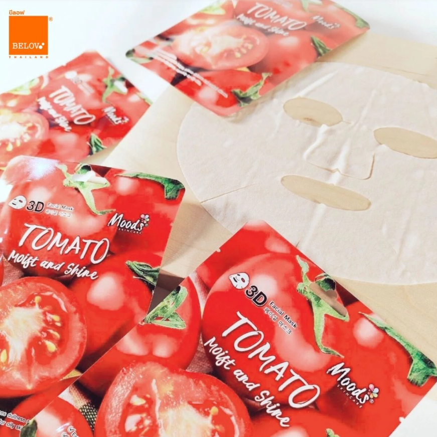 Moods Skin Care - Tomato Moist And Shine 3D Facial Mask 38ml. (Pack of 3)
