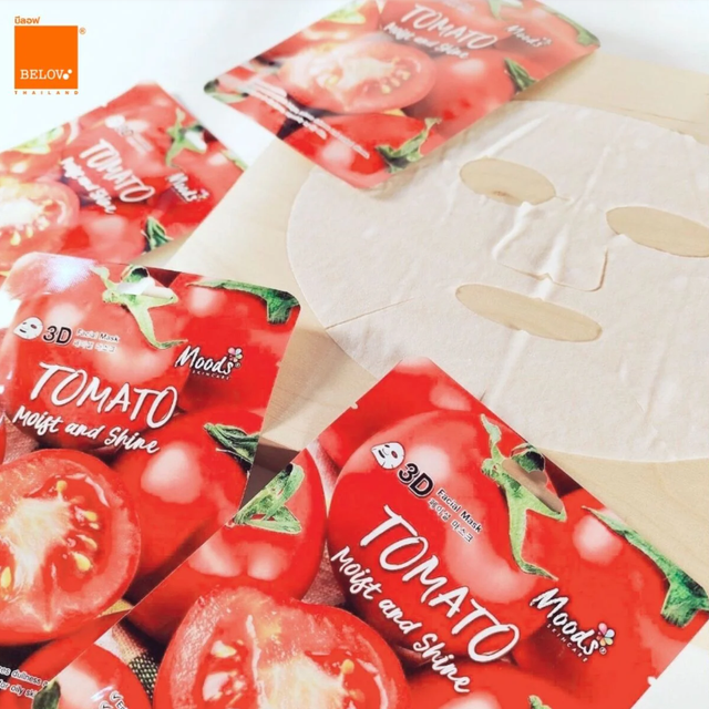 Moods Skin Care - Tomato Moist And Shine 3D Facial Mask 38ml. (Pack of 3)