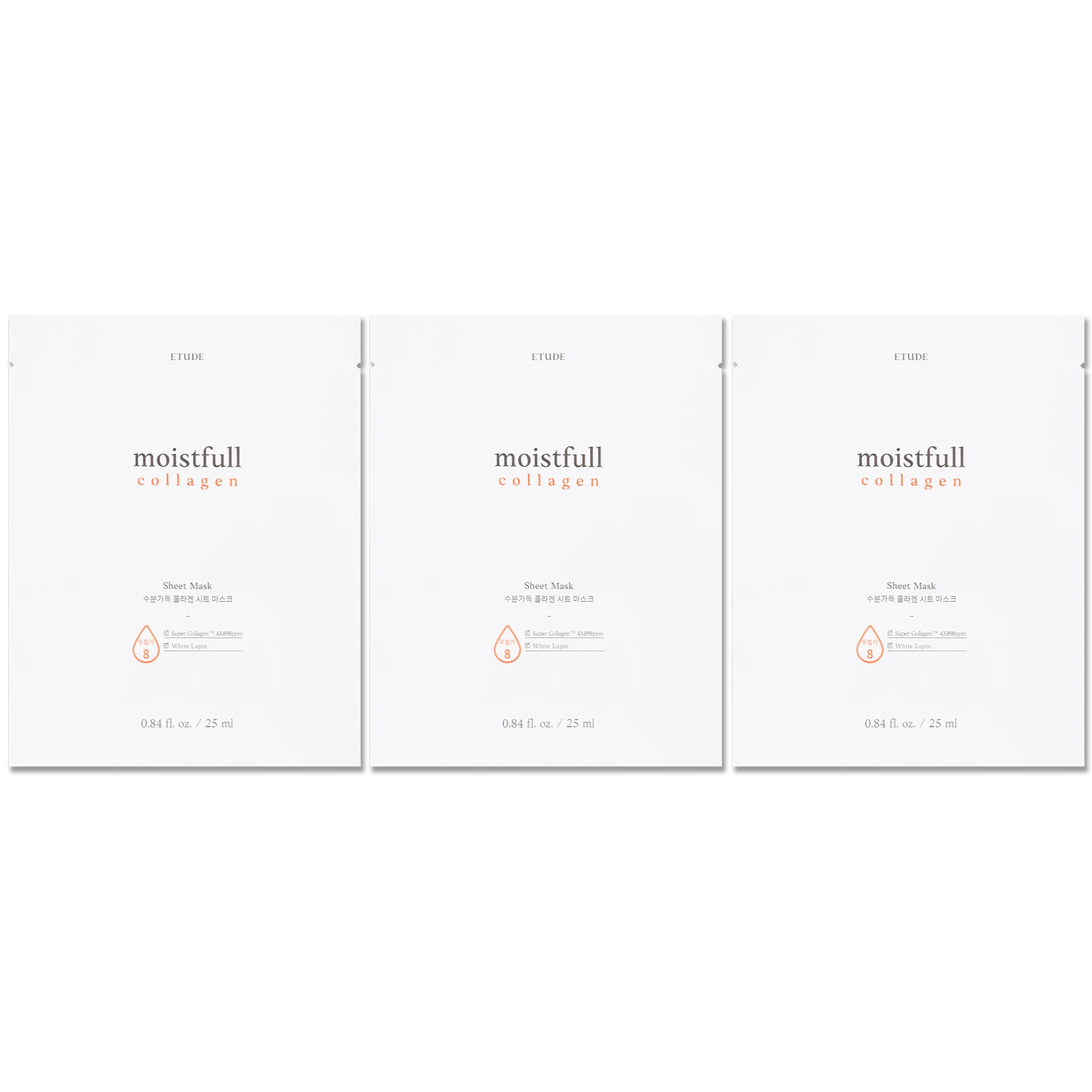 Etude - Moistfull Collagen Sheet Mask 25ml. (Pack of 3)