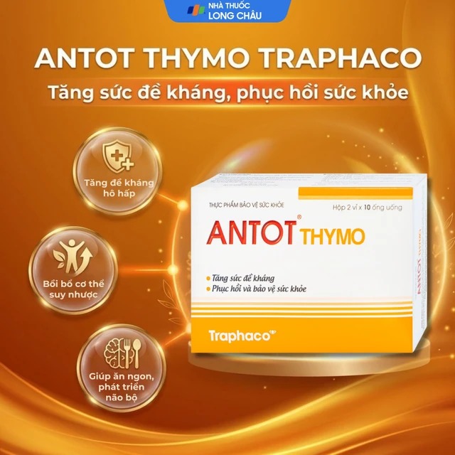 Traphaco - Antot Thymo - Liquid Tonic for Child Immunity Boost, Appetite Tăng Sức Đề Kháng & Kid's Growth (20 Oral Tubes)