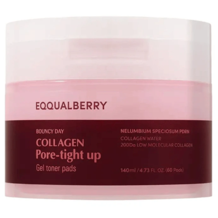 EQQUALBERRY - Collagen Pore-Tight Up Gel Toner Pads (60 Pads)