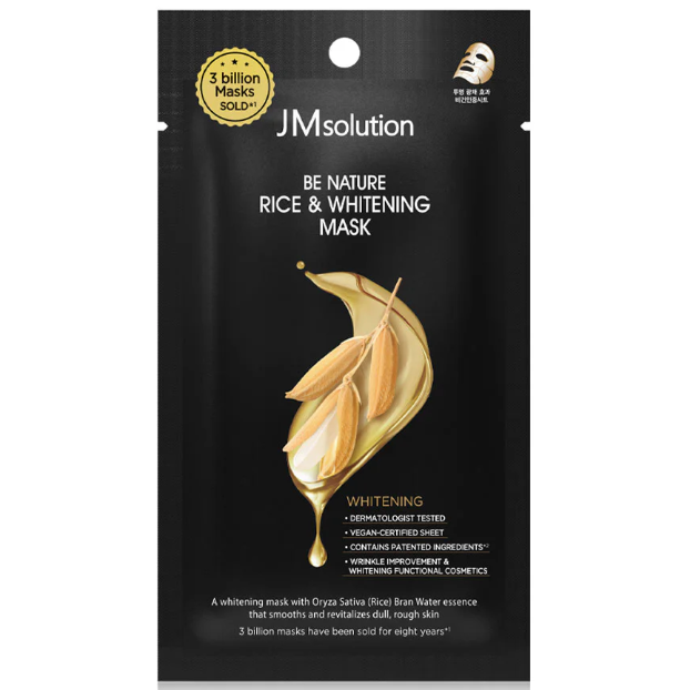 JM Solution - Be Nature Rice & Whitening Mask 24ml. (Pack of 3)