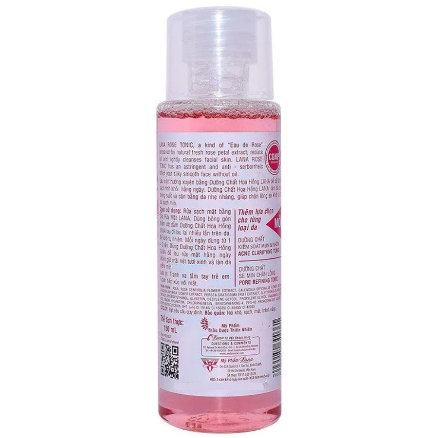 Lana - Rose Purifying Tonic Dưỡng Chất Hoa Hồng 150 ml.