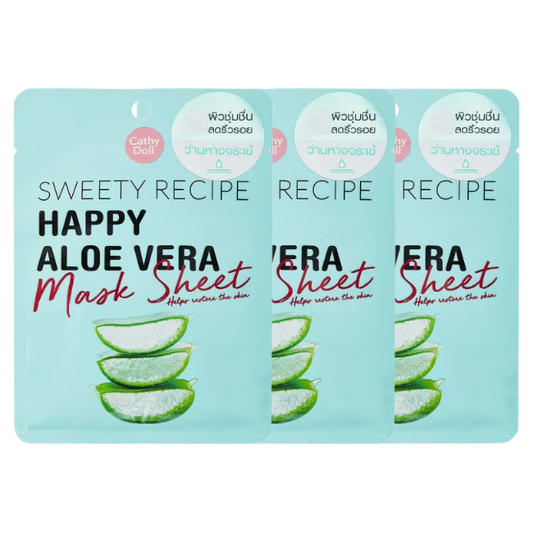 Cathy Doll - Sweety Recipe Mask Happy Aloe Vera 25g. (Pack of 3)