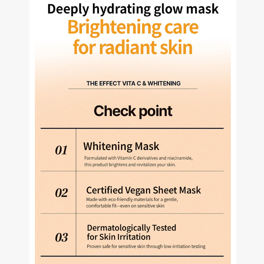 JM Solution - The Effect Vita C & Whitening Mask 24ml. (Pack of 3)