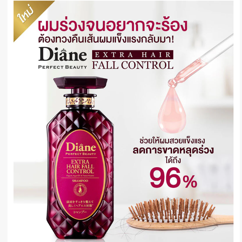 Moist Diane - Extra Hair Fall Control Shampoo with Organic Argan Oil & Protect Keratin 450ml.
