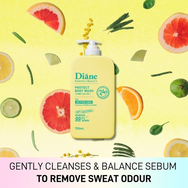 Moist Diane - Protect Body Wash for Active Deo, Anti-Bacterial, Pomelo & Muguet 750ml.