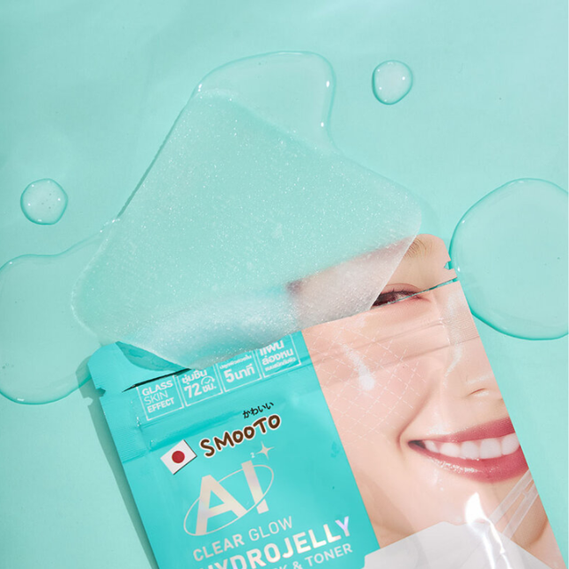 Smooto - AI Clear Glow Hydrojelly Mask & Toner Pads with Willow Bark and Niacinamide - 8 Pads (Pack of 6 = 48 pads)