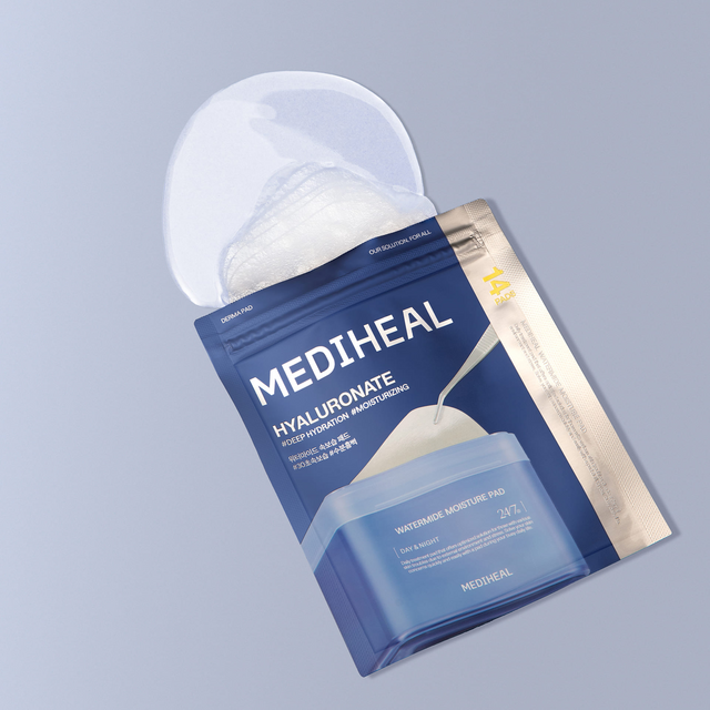 Mediheal - Watermide Moisture Day & Night Pad with Hyaluronate, Deep Hydratation and Moisturizing (14 Pads)