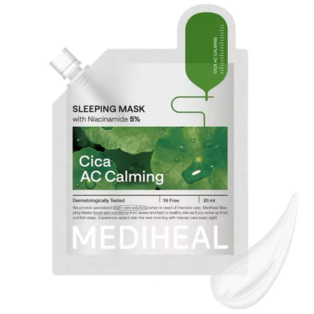 Mediheal - Cica AC Calming Sleeping Mask with Niacinamide 5% 20ml. (Pack of 6)