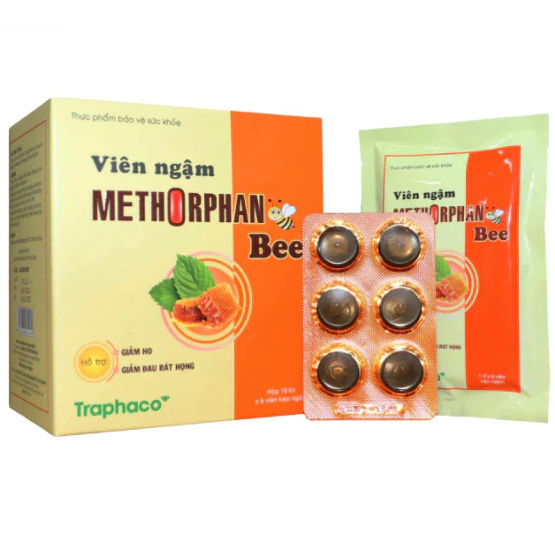 Traphaco - Viên Ngậm Methorphan Bee - Throat Lozenges for Cough, Sore Throat and Bronchitis Relief Họng, Ho & Viêm Phế Quản (60 Lozenges)
