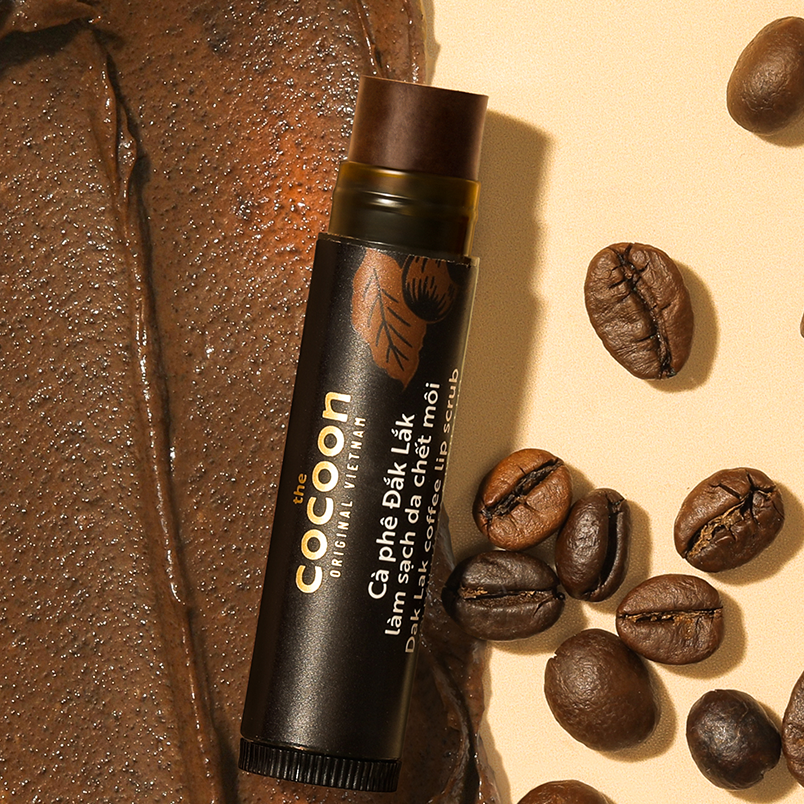 Cocoon Vietnam - Dak Lak Coffee Lip Scrub (Cà Phê Đắk Lắk Làm Sạch Da Chết Môi) with Macadamia Oil & Shea Butter 5g. (Pack of 3)