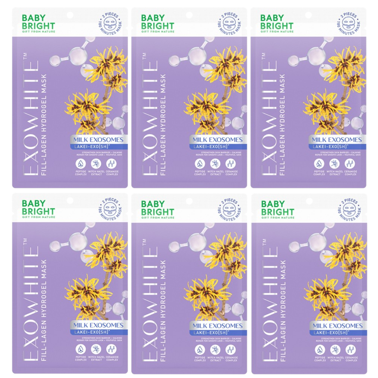 Baby Bright - Exowhite Fill-lagen Hydrogel Mask 20g. (Pack of 6)