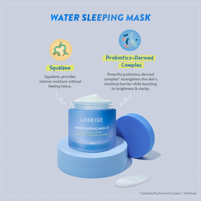Laneige - Water Sleeping Mask EX Sleeping Microbiome, Brghtening, Hydrating and Softening 70ml.
