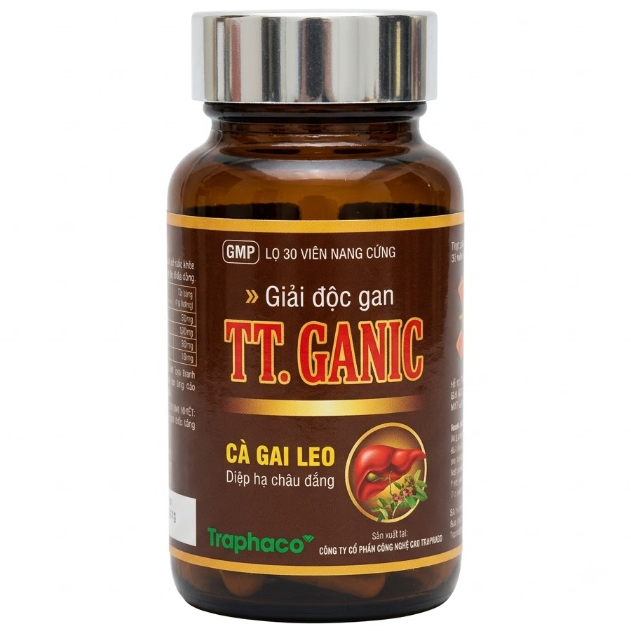 Traphaco - TT Ganic - Liver Detox and Health Support Supplement Thực Phẩm Bổ Sung Viên Uống Giải Độc Gan Thanh Lọc & Bảo Vệ (30 Tablets)