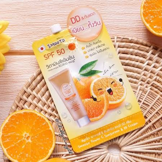 Smooto - Orange Power C Sunscreen & DD Cream 8g. (Pack of 6)