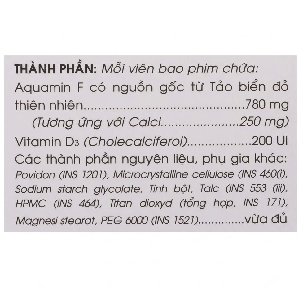 Traphaco - SeaCan - Aquamin Natural Red Algae Calcium & Vitamin D3 Joint Support Supplement Bổ Sung Canxi Tảo Biển Đỏ (60 Tablets)
