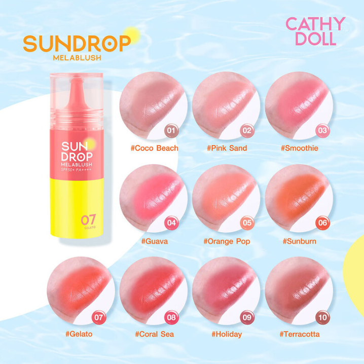Cathy Doll - Sundrop Melablush #01 Coco Beach SPF50+ PA++++ 6g.