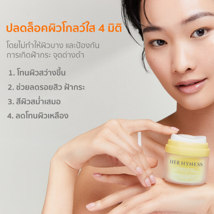 Her Hyness - Power Glow Pore Refine Cream with Asyntra, Salix Alba Bark, Mediterreanean Plants & Acnacidol 30ml.