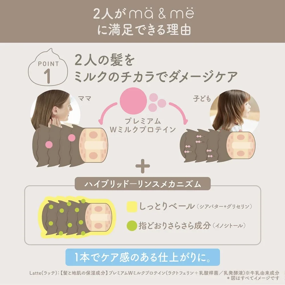 Kracie - Ma & Me Latte - Kracie Ma & Me Latte 2in1 Rinse-in Shampoo 490ml.