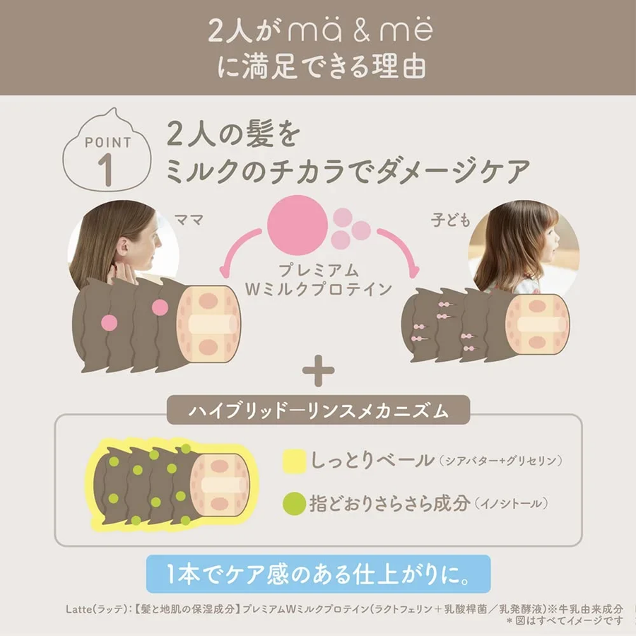 Kracie - Ma & Me Latte - Kracie Ma & Me Latte 2in1 Rinse-in Shampoo 490ml.