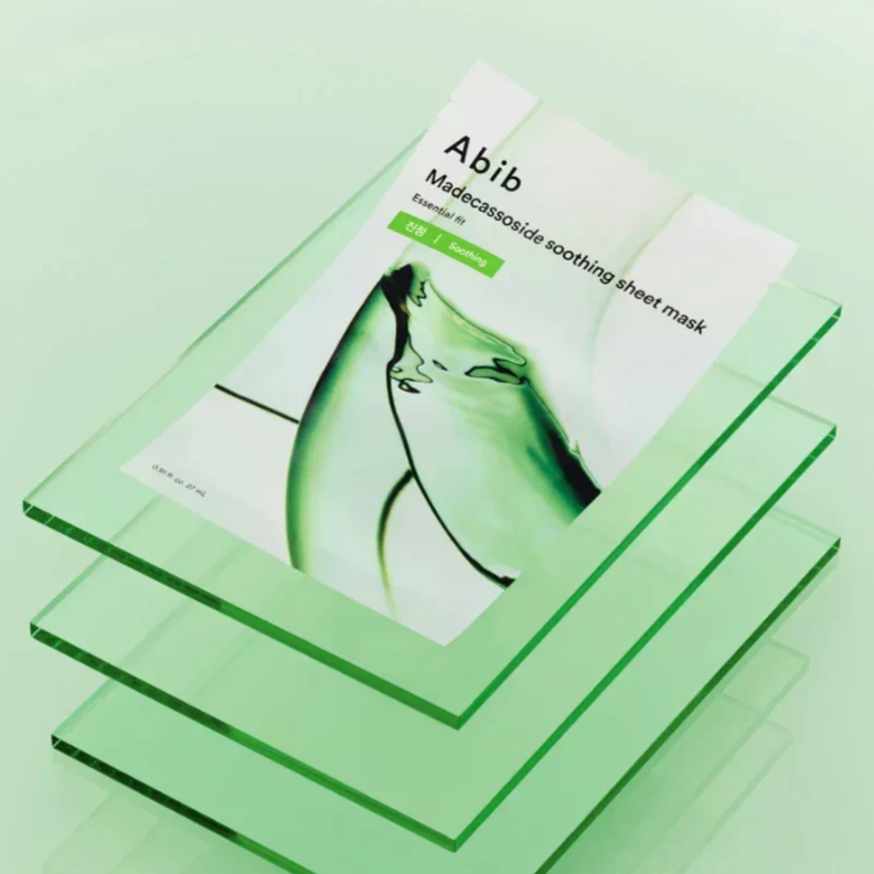 Abib - Essential Fit, Madecassoside Soothing Sheet Face Mask 27ml. (Pack of 3)