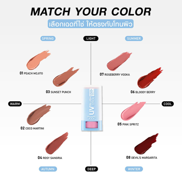 MizuMi - UV Blush Stick #08 Devil's Margarita SPF50+ PA++++ 4g.