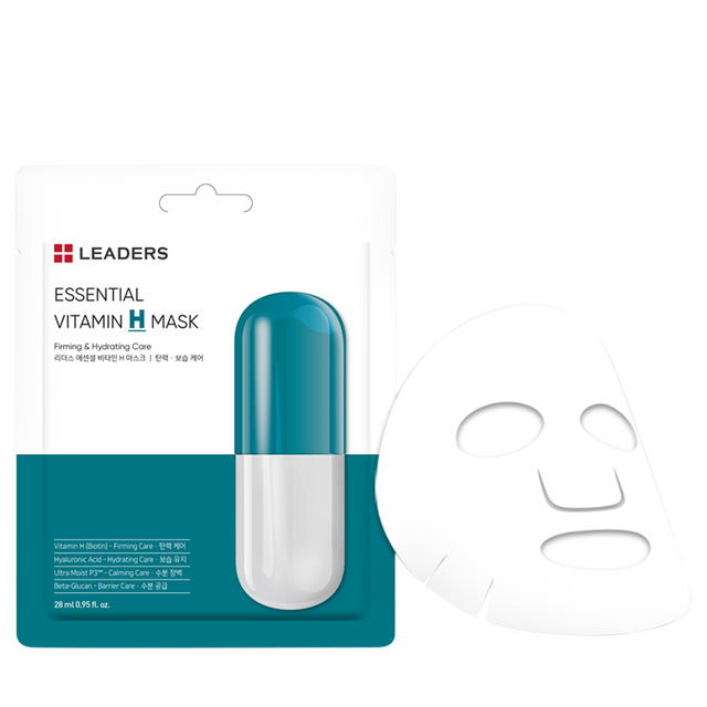 Leaders - Essential Vitamin H Face Mask, Firming & Hydrating Care 28ml. (Pack of 6)