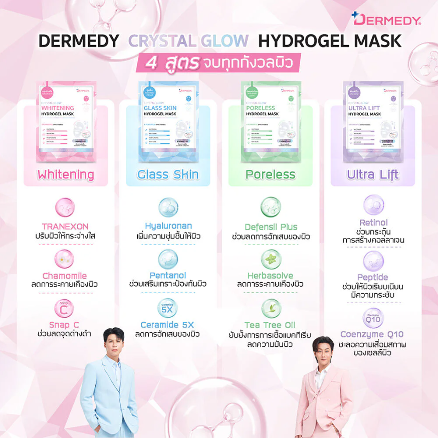 Dermedy - Crystal Glow Ultra Lift Hydrogel Mask 16g. (Pack of 3)