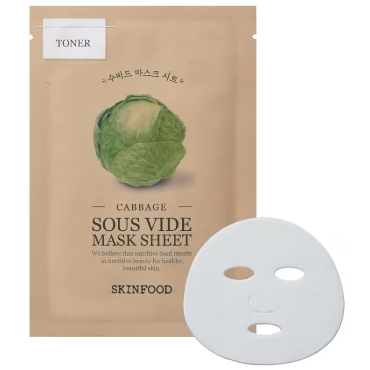 Skinfood - Cabbage Sous Vide Mask Sheet 18g. (Pack of 6)