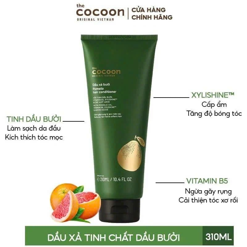 Cocoon Vietnam - Pomelo Hair Conditioner (Dầu Xả Bưởi) with Pomelo Oil, Vitamin B5, Xylishine™ & Amino Acids 310ml.