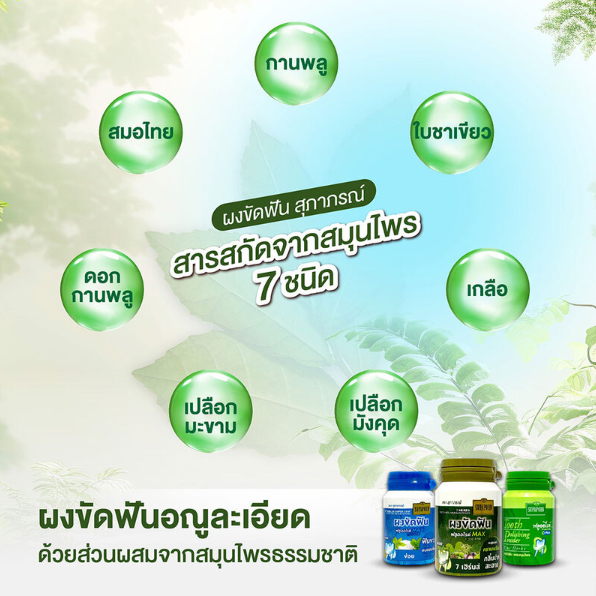Supaporn - Herb Streblus Asper Leaf Tooth Polishing Powder 90g.