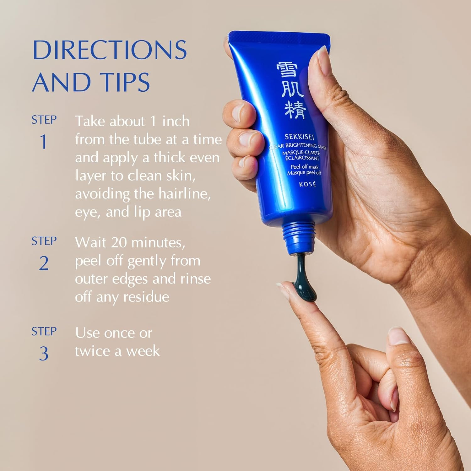 KOSE - Bundle: 1x Sekkisei Clear Brightening Mask 76ml. + 1x White Washing Foam 130g.