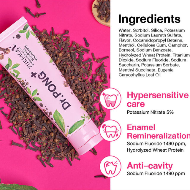 Dr.PONG - ZurfaceX Hypersensitive Care Fluoride Toothpaste 100g.