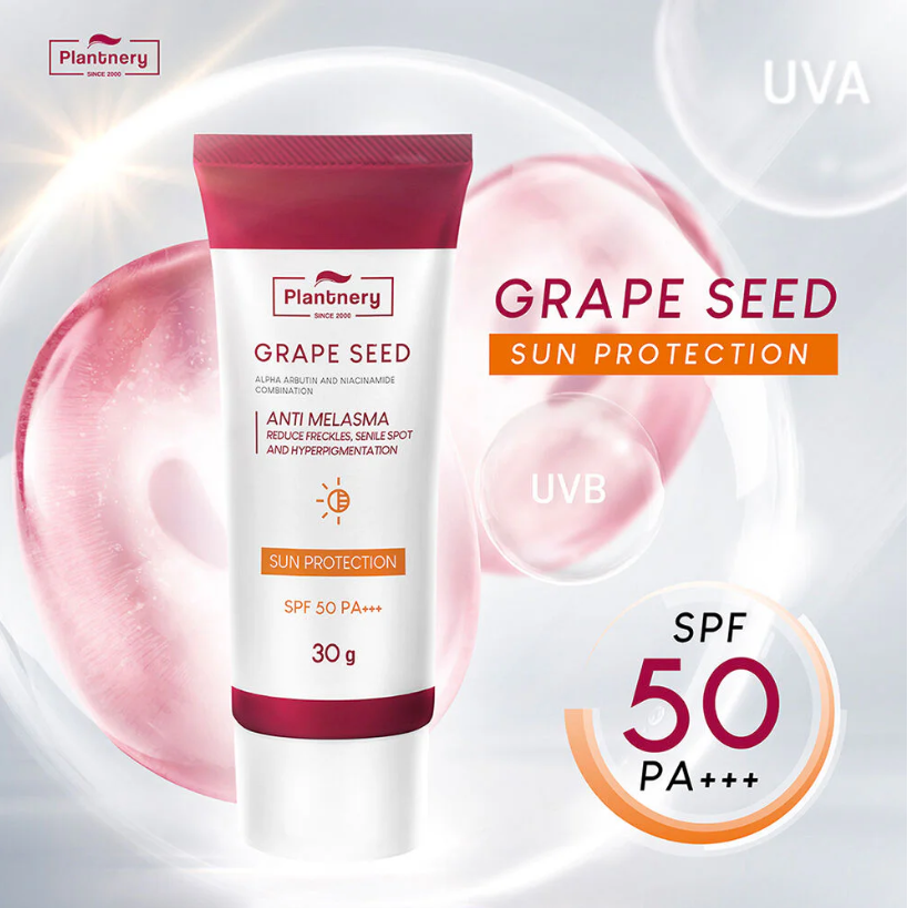 Plantnery - Grape Seed Sunscreen Cream SPF50/PA+++ 30g.